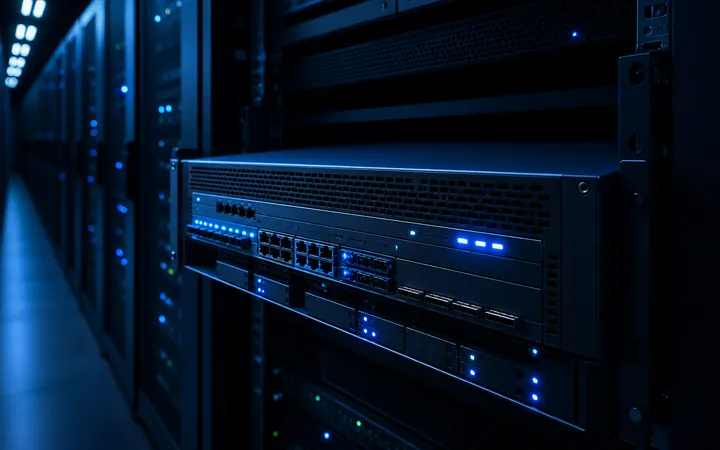 Rows of data center routing equipment