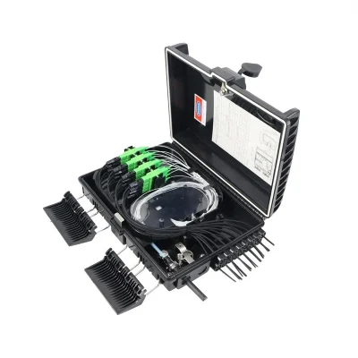 Leadways4379 Outdoor Fiber Optical Distribution/Terminal 16 Core IP65 FTTH FAT Black PLC Splitter 1:16 Cajas Nap/fdb Caixa Box