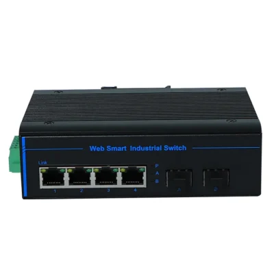Leadways4364 Industrial Grade Network Management Type Gigabit 2 Optical 4 Electrical Fiber Extend Network Switches Ethernet Switch